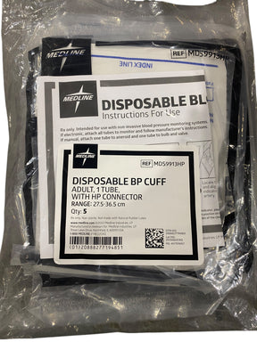 Medline, Single, Tube, Adult, Large, Blood, Pressure, Cuffs, Marquette, Connector, 5 Pack, MDS9913HP - Freeman Liquidators