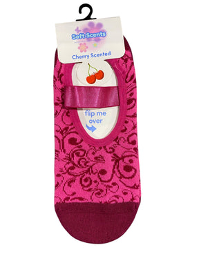Precious Moments, Anti-Slip, Ballet, Cherry, Filigree Pattern, Print, Scented, Socks - Freeman Liquidators