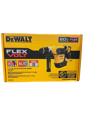 DeWalt, 60V MAX, 1-1/4 in., Brushless, Cordless, SDS, PLUS, Rotary, Hammer, Tool Only - Freeman Liquidators