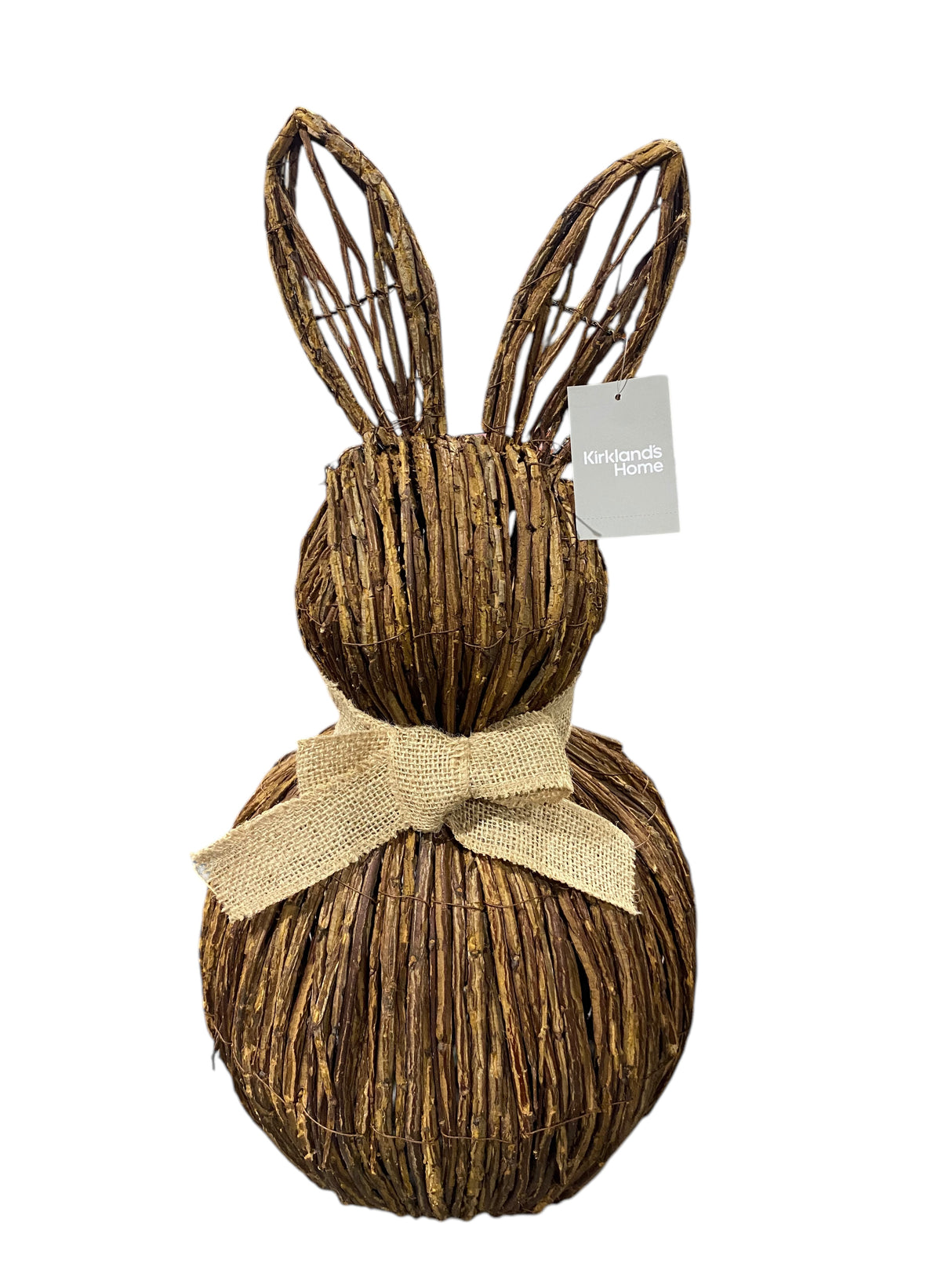 Kirkland's, Natural Wicker, Bunny, Bow, 22 in. - Freeman Liquidators