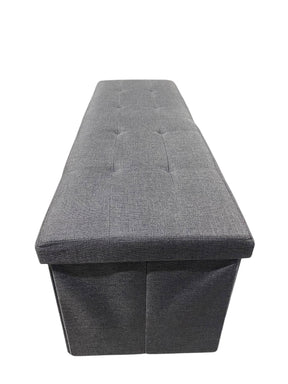 Folding, Storage, Ottoman, Bench, Fabric, Dark Gray - Freeman Liquidators