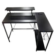 Gaming Desk, Power Outlets, 42", L-Shaped, LED Lights, Black, In Store Pickup Only - Freeman Liquidators