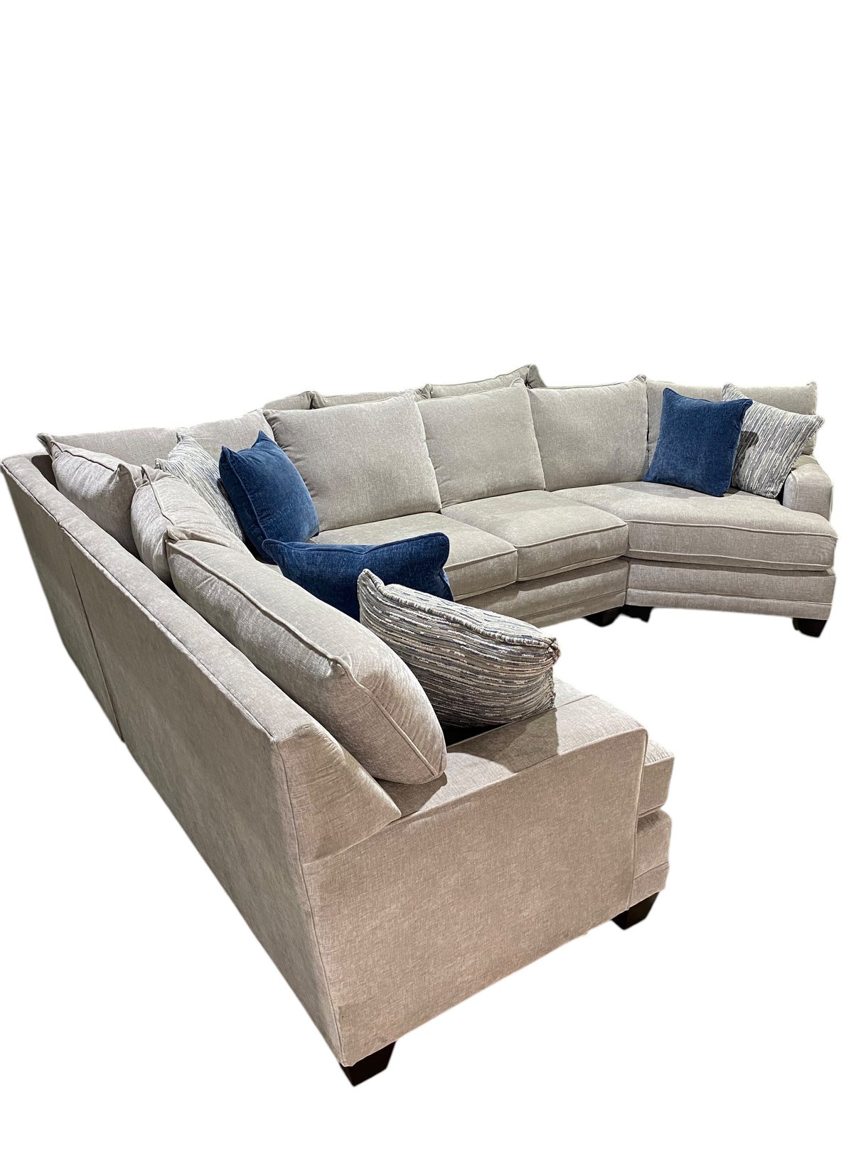 Kennedy 4 Piece Pop Silver Sectional - IN STORE PICKUP ONLY