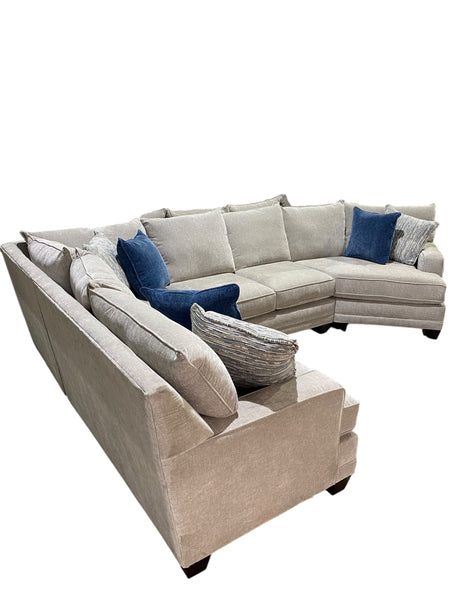 Kennedy 4 Piece Pop Silver Sectional - IN STORE PICKUP ONLY