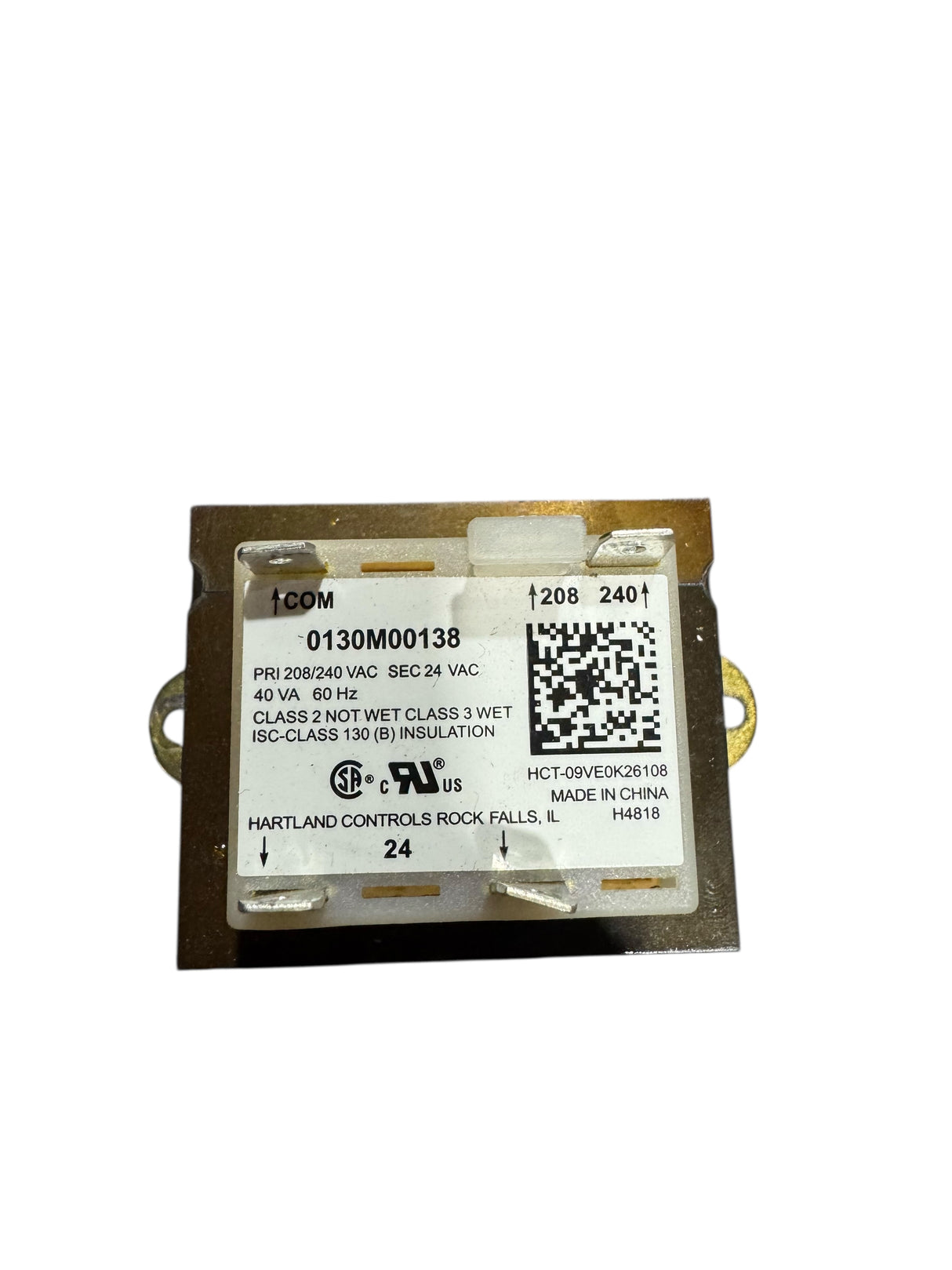 Goodman 40VA Transformer, 208/240V Primary, 24V Secondary 0130M00138S