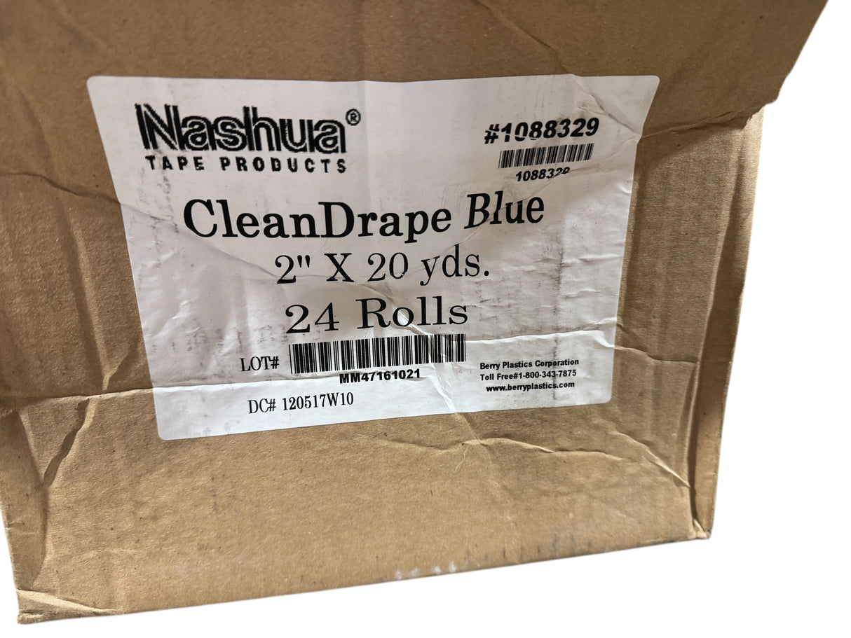 24pk, Nashua, CleanDrape Blue, Tape, 2" x 24yds, (1088329) - Freeman Liquidators - [product_description] - Tape