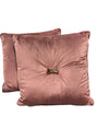 Heaton & Parke, Decorative, Throw Pillows, Pink, Velvet, Gold Bow, 20x20, Set of 2 - Freeman Liquidators - [product_description] - Pillows