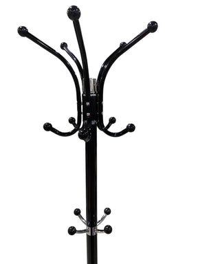 Kertnic, Metal, Coat Rack, Stand, Natural Marble Base, Black, 14 Hooks - Freeman Liquidators - [product_description] - COAT RACK