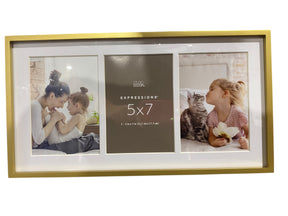 Studio Decor, Gold, 3 Opening, 5" x 7", Photo Frame - Freeman Liquidators - [product_description] - PHOTO FRAME