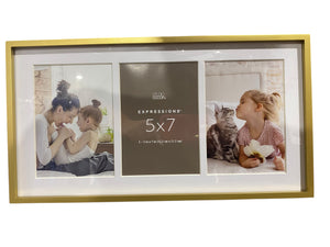 Studio Decor, Gold, 3 Opening, 5" x 7", Photo Frame - Freeman Liquidators - [product_description] - PHOTO FRAME