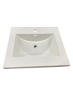 White, Ceramic, Bathroom Sink, 25"x22" - Freeman Liquidators - [product_description] - Bathroom Sinks