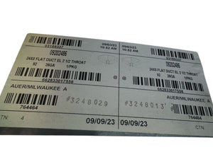 HCP, 09202486, Flat Horizontal Elbow, 24 x 8 in, 26GA, 2 1/2 THROA - Freeman Liquidators - [product_description] - Elbow Fittings