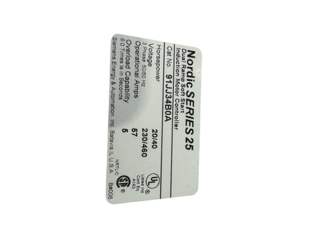 Siemens Furnas 91JJ34B0A Nordic Series 25 Dual‑Ramp Soft‑Start Motor Controller – Industrial-Grade Induction Starter - Freeman Liquidators - [product_description] - Fuse & Safety Switches