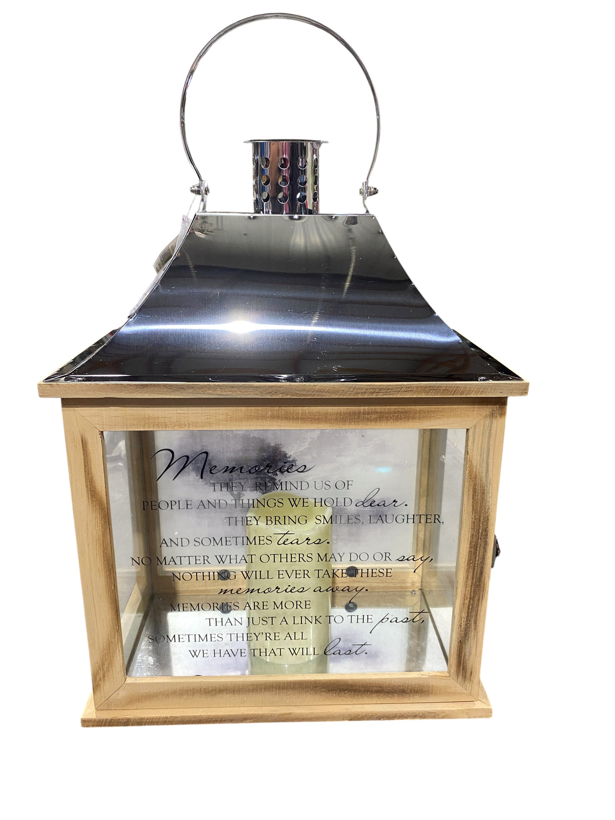 Carson, Memories Light The Way, Memorial, Candle, Lantern, Copper/Wood - Freeman Liquidators - [product_description] - LANTERN