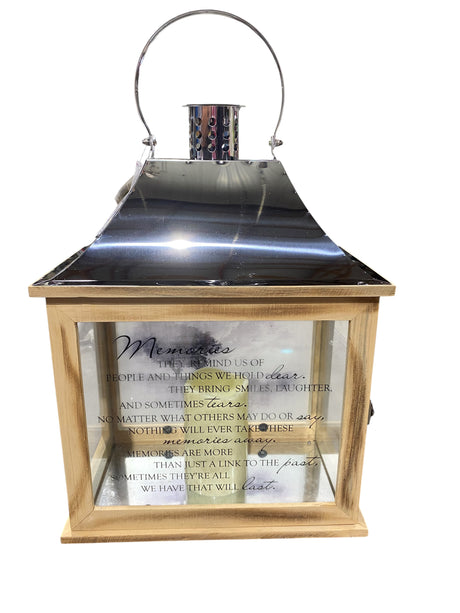 Carson, Memories Light The Way, Memorial, Candle, Lantern, Copper/Wood - Freeman Liquidators - [product_description] - LANTERN
