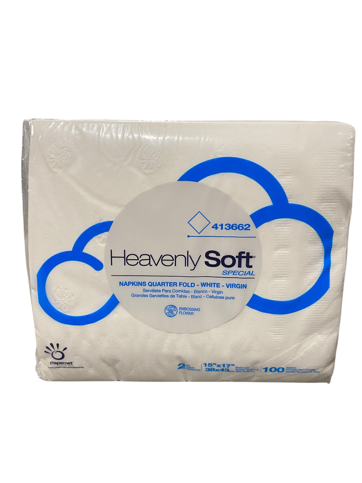 Papernet, 413662, Heavenly Soft, 1/4 Fold, White, Dinner Napkins SINGLE PACK - Freeman Liquidators - [product_description] - Napkins