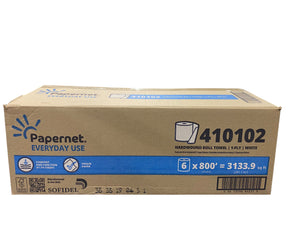 Papernet, 410102, Hardwound, Roll Towel, 800 ft, White, 6 Rolls/Case - Freeman Liquidators - [product_description] - Paper Towels