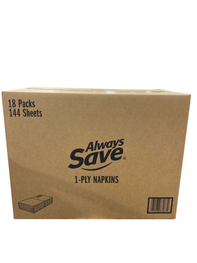 Always Save, 421794, 1-ply Napkins, 144 Napkins/Pack, 18 Packs/Case - Freeman Liquidators - [product_description] - Napkins