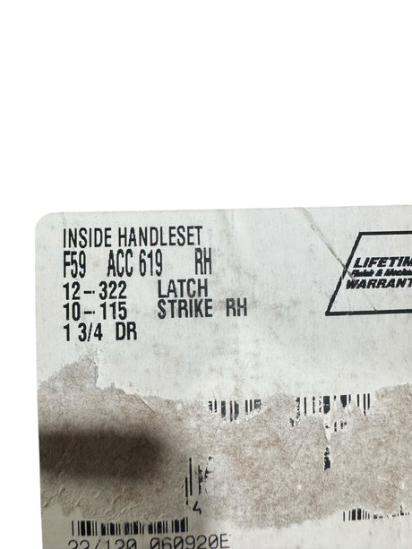 Schlage, F59-ACC-619-RH, Right Hand Accent Door Lever, 1-5/8 - 1-3/4 - Freeman Liquidators - [product_description] - Interior Door Levers