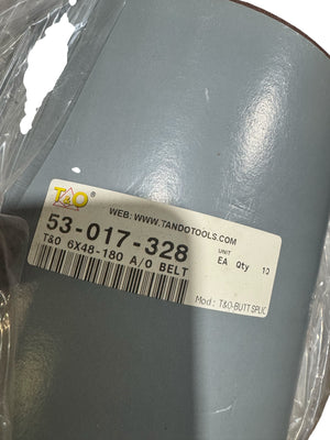 T&O, 53-017-328, 6" Width, 48" Length, 180 Grit, Abrasive Belt - Freeman Liquidators - [product_description] - 