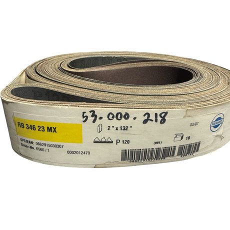 Hermes, RB 346 23 MX, Abrasive Belt, 2" x 132", P 120 Grit (10 Belts) - Freeman Liquidators - [product_description] - Belts