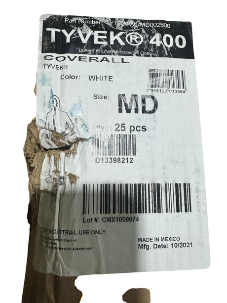 DuPont Tyvek 400 Coverall with Respirator Fit Hood, Medium, 25PK - Freeman Liquidators - [product_description] - Coveralls