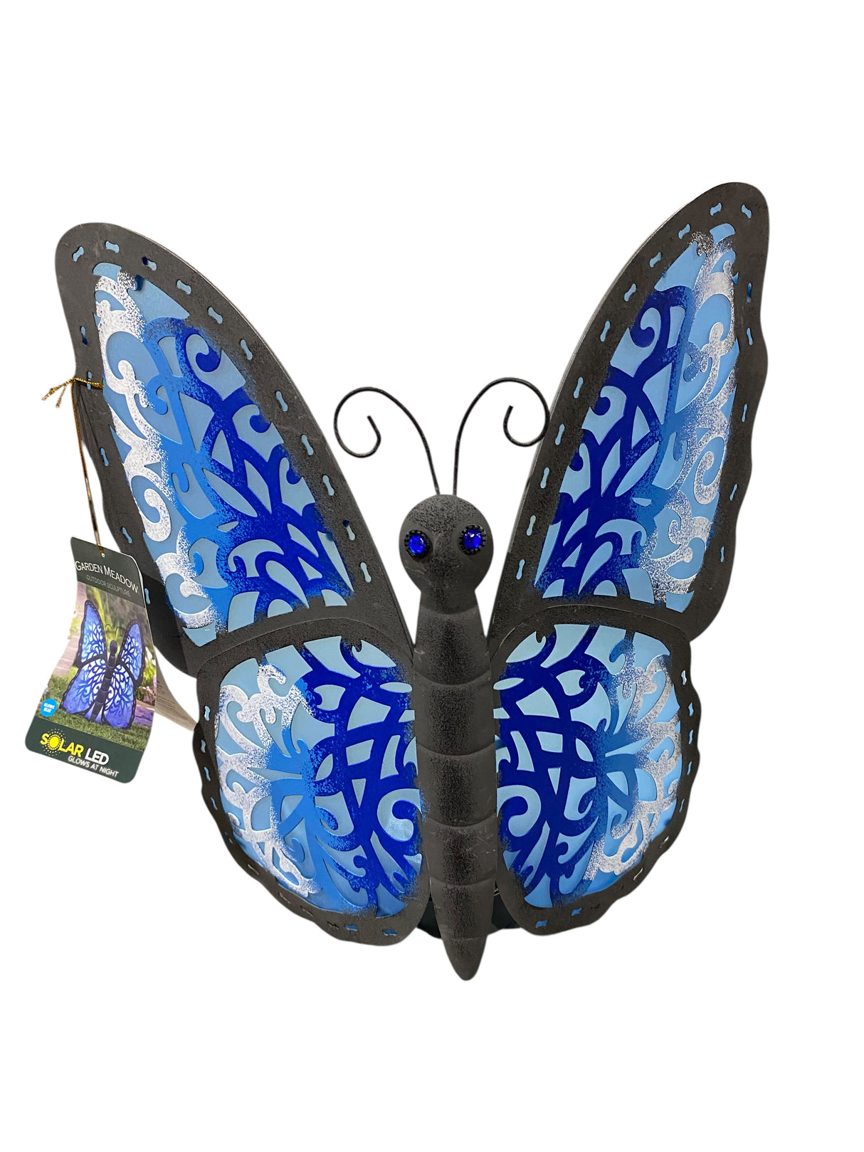 Gerson, 15.5", Solar Lighted, Metal Butterfly, 72190