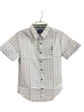 Level Ten, Mens, Woven Shirt, Slim Fit, White/Blue Pattern - Freeman Liquidators - [product_description] - Men's Clothing