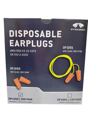 Pyramex, DP1000, Disposable, Uncorded, Earplugs, Box of 200 - Freeman Liquidators - [product_description] - EARPLUGS