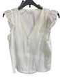 Lauren Conrad, Women's, Ruffle Shoulder, V-Neck Tank, X-Small, White Knight - Freeman Liquidators - [product_description] - Women's Clothing