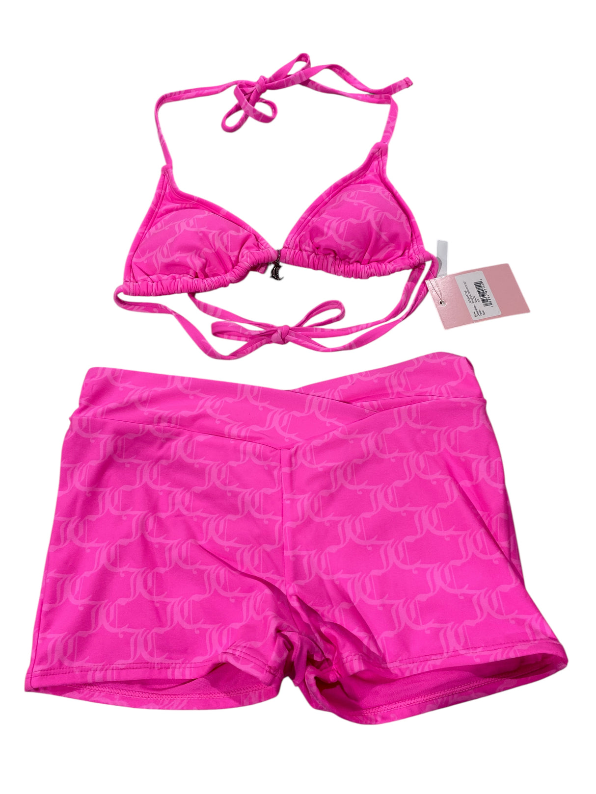 Juicy Couture, Women's, Rhinestone, Tri, Boy Short, Swim Set, Pink - SWIMWEAR - Freeman Liquidators - [product_description]