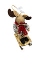 Pottery Barn, Sledding Moose Ornament - Holiday Ornament - Freeman Liquidators - [product_description]
