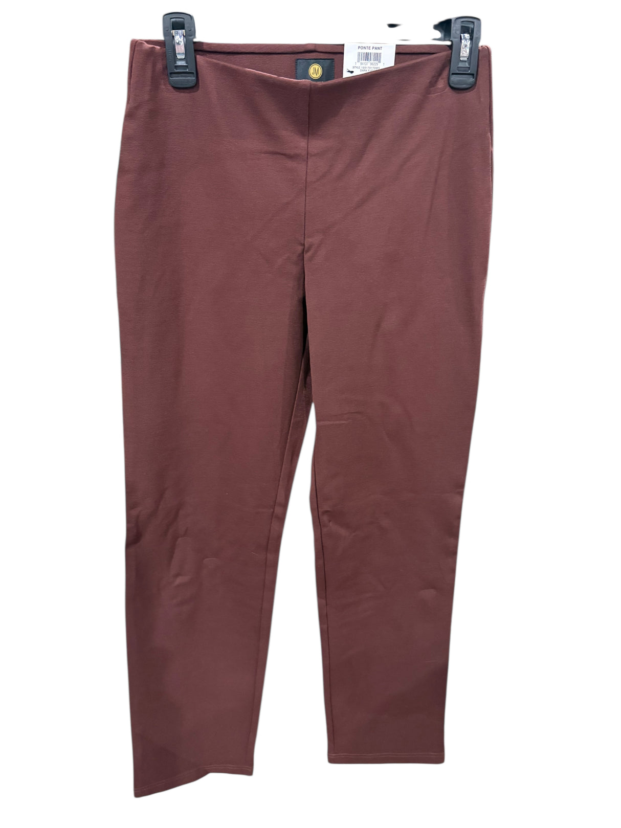 JM Collection, Women's, Ponte Knit, Pull On, Ankle Pants, Dark Fudge