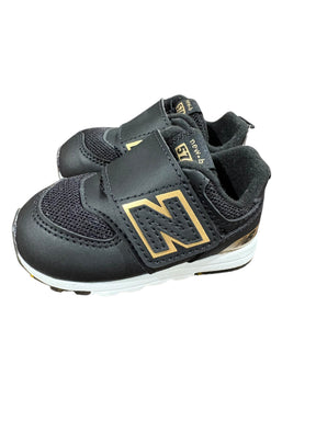 New Balance, Kids, 574 Hook & Loop, Black, Beige - Kids Shoes - Freeman Liquidators - [product_description]