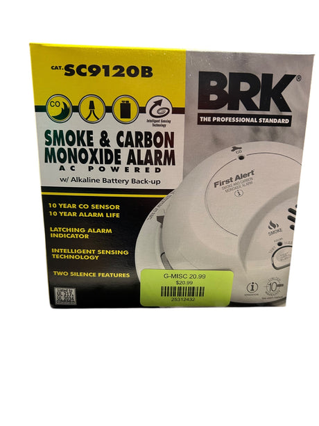 First Alert First Alert BRK SC9120B 85-Decibel Ionization Hardwired Smoke and Electrochemical Carbon Monoxide Detector with Battery Backup - Image 1