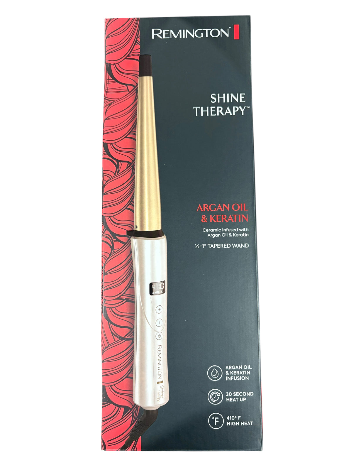 Remington, Shine Therapy, Argan Oil, Keratin, ½-1", Tapered Curling Wand