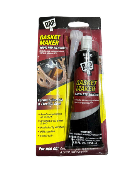 DAP, 2.8 oz, Gasket Maker, 686 Black Silicone, 100% RTV Silicone Sealant - Image 1