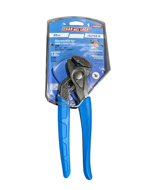 Channellock, 140-428X, 8 in., Straight Jaw, Tongue & Groove Pliers - Image 1