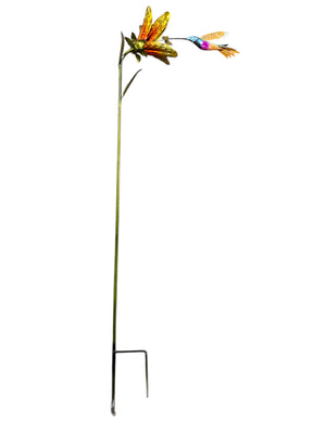 Regal Art, Hummingbird, Flower Stake, Purple Cornet, 44"