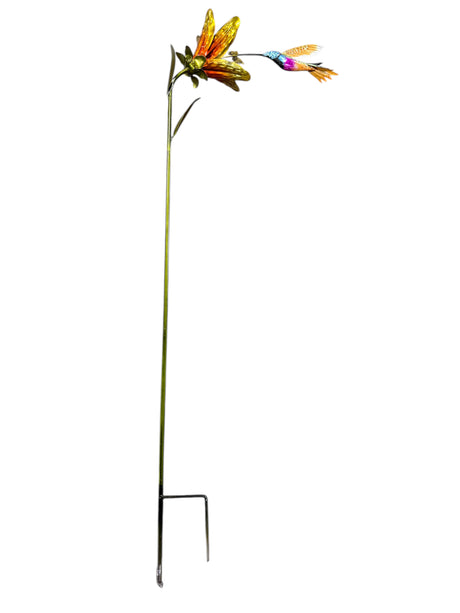 Regal Art, Hummingbird, Flower Stake, Purple Cornet, 44"