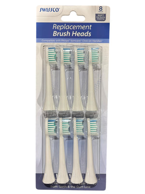 Swissco, Replacement, Brush Heads, Soft, 8pk - Toothbrush Replacement - Freeman Liquidators - [product_description]
