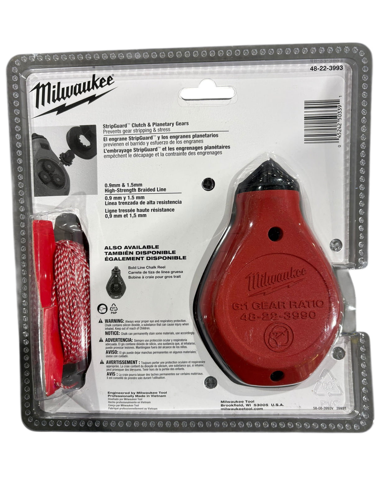 Milwaukee, 48-22-3993, Aluminum, Chalk Reel Kit, 100 ft., Bonus Line