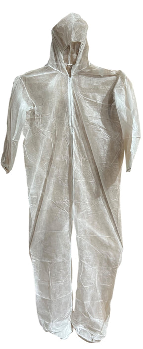 POLYGARD 15122, 3XL DISPOSABLE COVERALLS, WHITE SPUNPOLY, HOODED, WITH FRONT ZIPPER, 25 PACK - Image 1