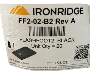 IRONRIDGE, FF2-02-B2, REV A, FLASHFOOT2, BLACK - Image 1