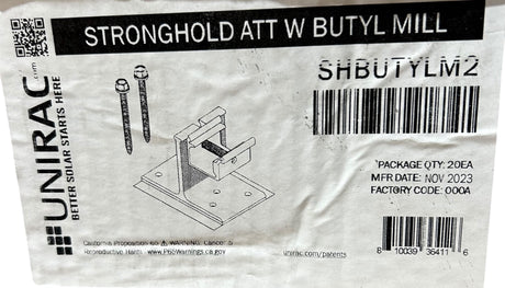 Unirac Stronghold Attachment — Butyl Seal, Mill Finish (SHBUTYLM2) - Image 1