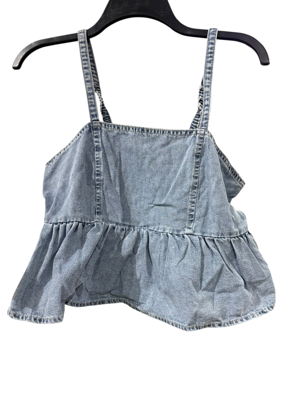Celebrity Pink, Women's, Light Wash, Denim, Babydoll, Peplum Top, Large
