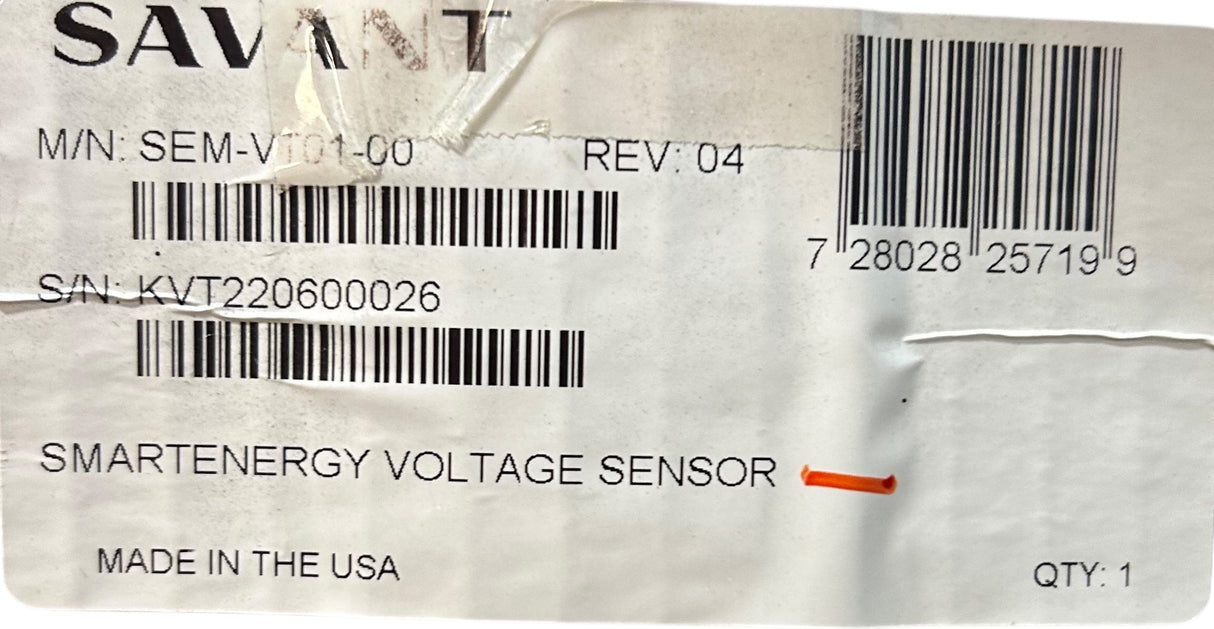 Savant SEM‑VT01‑00, Smart Energy Voltage Sensor, Rev 4 - Image 1