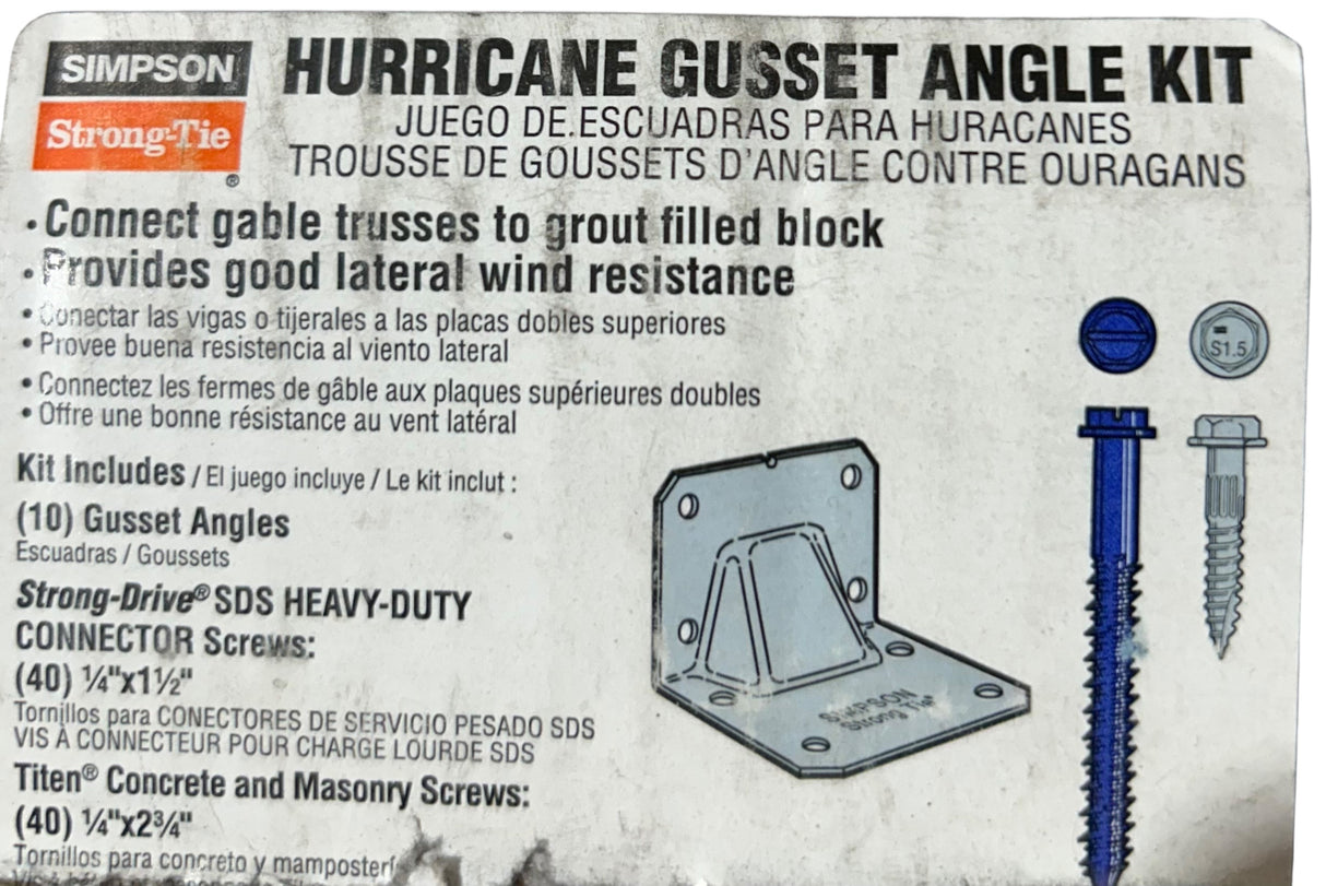 Simpson Strong‑Tie HGAM10KTA, Gable Truss Clip, Wood‑to‑Masonry Bracket with Screws (10‑Pack) - Image 1