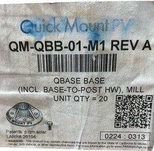 IRONRIDGE QUICK MOUNT- QM-QBB-01-M1 REV A, QBASE BASE - Image 1
