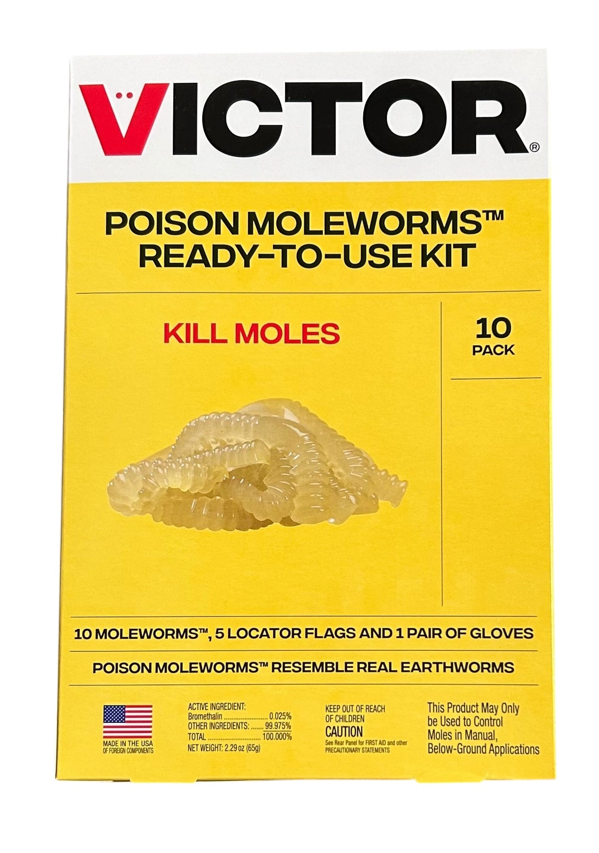 Victor M6009 Poison Moleworms, Yellow - Image 1
